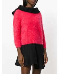 Женский ярко-розовый пушистый свитер с круглым вырезом от Philosophy di Lorenzo Serafini
