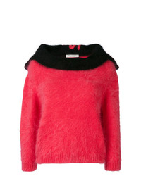 Женский ярко-розовый пушистый свитер с круглым вырезом от Philosophy di Lorenzo Serafini