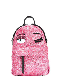 Женский ярко-розовый рюкзак с принтом от Chiara Ferragni