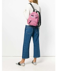 Женский ярко-розовый рюкзак с принтом от Chiara Ferragni