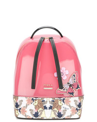 Женский ярко-розовый рюкзак с принтом от Furla