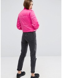 Женский ярко-розовый сатиновый бомбер от Asos