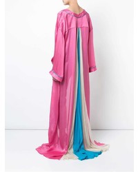 Ярко-розовый сатиновый длинный кардиган от Vionnet