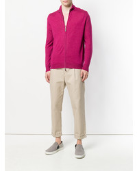 Мужской ярко-розовый свитер на молнии от N.Peal