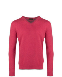 Мужской ярко-розовый свитер с v-образным вырезом от Altea