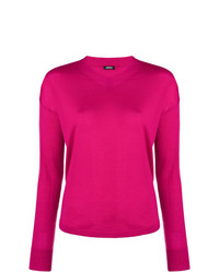 Женский ярко-розовый свитер с v-образным вырезом от Aspesi