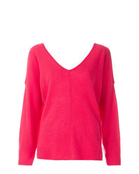 Женский ярко-розовый свитер с v-образным вырезом от Max & Moi