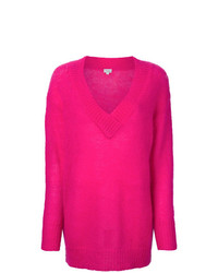 Женский ярко-розовый свитер с v-образным вырезом от Temperley London