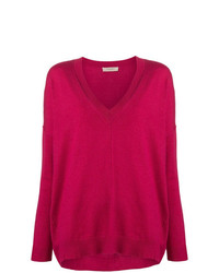 Женский ярко-розовый свитер с v-образным вырезом от Twin-Set