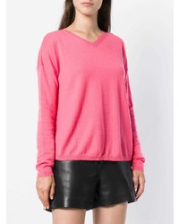 Женский ярко-розовый свитер с v-образным вырезом от Aspesi