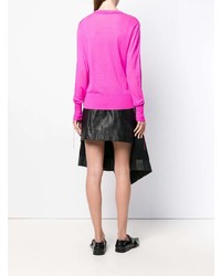 Женский ярко-розовый свитер с v-образным вырезом от Helmut Lang