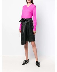 Женский ярко-розовый свитер с v-образным вырезом от Helmut Lang