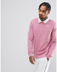 Ярко-розовый свитер с воротником поло