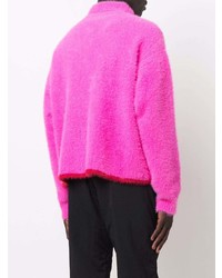 Мужской ярко-розовый свитер с воротником поло от Jacquemus
