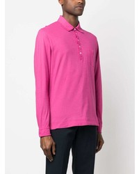 Мужской ярко-розовый свитер с воротником поло от Massimo Alba