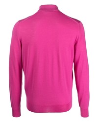 Мужской ярко-розовый свитер с воротником поло от Drumohr