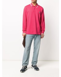 Мужской ярко-розовый свитер с воротником поло от PS Paul Smith