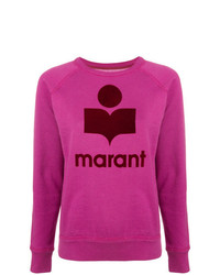 Женский ярко-розовый свитер с круглым вырезом с принтом от Isabel Marant Etoile