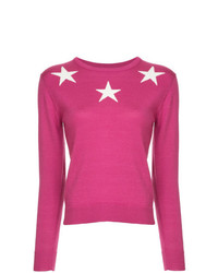 Женский ярко-розовый свитер с круглым вырезом со звездами от GUILD PRIME