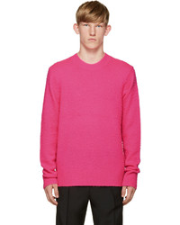 Мужской ярко-розовый свитер с круглым вырезом от Acne Studios
