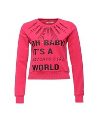 Женский ярко-розовый свитер с круглым вырезом от Bright Girl