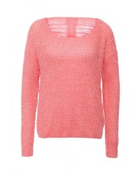 Женский ярко-розовый свитер с круглым вырезом от By Swan