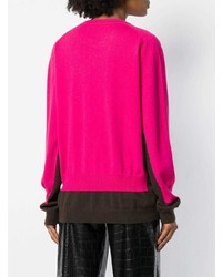 Женский ярко-розовый свитер с круглым вырезом от Marni