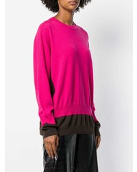 Женский ярко-розовый свитер с круглым вырезом от Marni