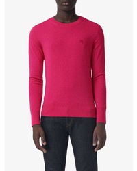 Мужской ярко-розовый свитер с круглым вырезом от Burberry