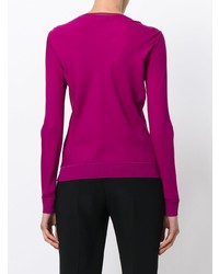 Женский ярко-розовый свитер с круглым вырезом от Theory