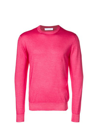 Мужской ярко-розовый свитер с круглым вырезом от Cruciani