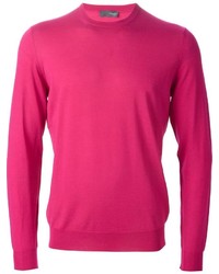 Мужской ярко-розовый свитер с круглым вырезом от Drumohr