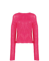 Женский ярко-розовый свитер с круглым вырезом от Eckhaus Latta