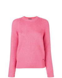 Женский ярко-розовый свитер с круглым вырезом от Emporio Armani