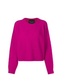 Женский ярко-розовый свитер с круглым вырезом от Erika Cavallini