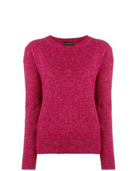 Женский ярко-розовый свитер с круглым вырезом от Etro