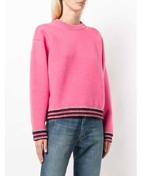 Женский ярко-розовый свитер с круглым вырезом от Alanui