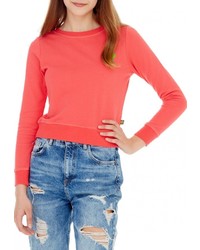 Женский ярко-розовый свитер с круглым вырезом от Grezzo