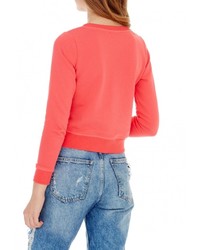 Женский ярко-розовый свитер с круглым вырезом от Grezzo