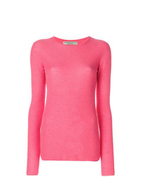 Женский ярко-розовый свитер с круглым вырезом от Holland & Holland