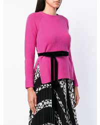 Женский ярко-розовый свитер с круглым вырезом от RED Valentino