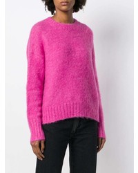 Женский ярко-розовый свитер с круглым вырезом от Helmut Lang