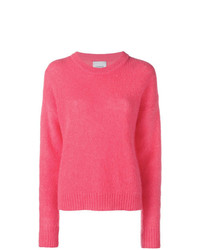 Женский ярко-розовый свитер с круглым вырезом от Laneus