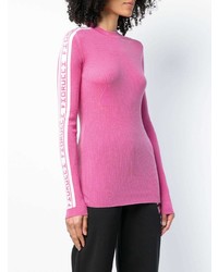 Женский ярко-розовый свитер с круглым вырезом от Fiorucci