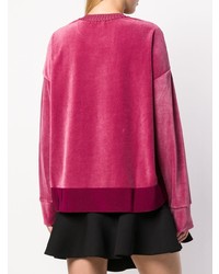 Женский ярко-розовый свитер с круглым вырезом от Moncler
