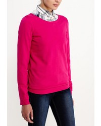 Женский ярко-розовый свитер с круглым вырезом от LuAnn