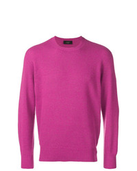 Мужской ярко-розовый свитер с круглым вырезом от Maison Flaneur