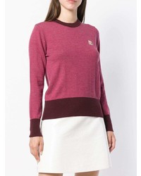 Женский ярко-розовый свитер с круглым вырезом от MAISON KITSUNE