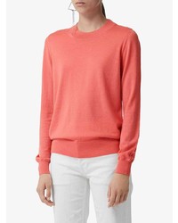 Женский ярко-розовый свитер с круглым вырезом от Burberry