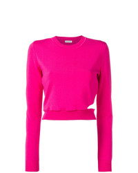Женский ярко-розовый свитер с круглым вырезом от Mugler